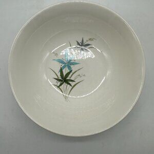 Vintage Sabin Round Vegetable Bowl SAB76" Blue Green Gray  Flowers Serveware